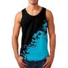 Geometric Splicing Pattern Tank Tops For Men Colorful Gradient Vest Summer Casual Loose Tops Street Round Neck Tees