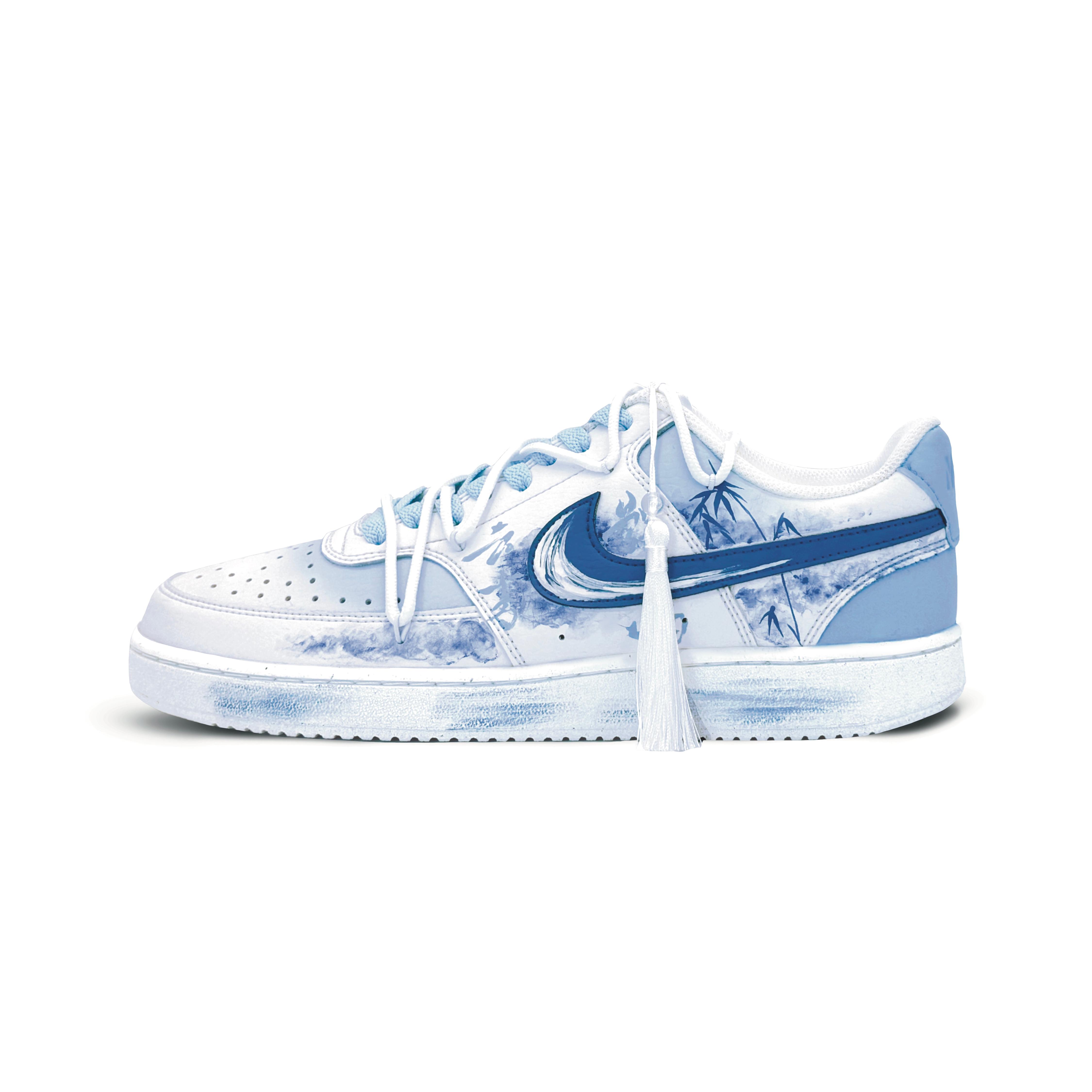 

Nike Court Vision 1 Slip Resistant Low top Skateboard Shoes Men s Blue White DH2987-101(Team301-) 40.5