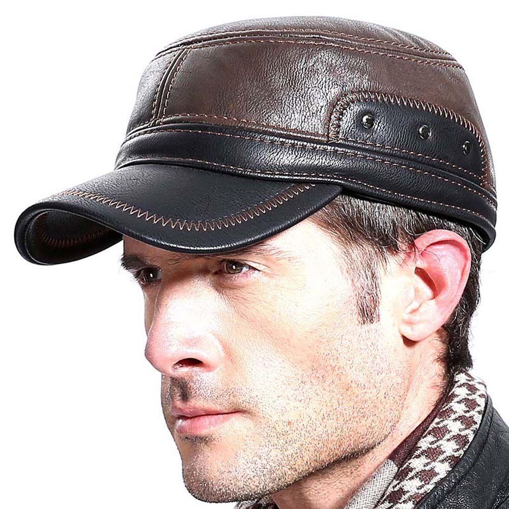 

Ear Protection Outdoor Cycling Flat Ear Muffs Winter Baseball Cap Thick Baseball Hat Men Winter Hat коричневий