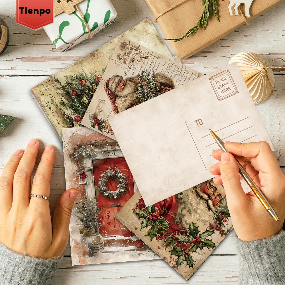 32 ks, Vintage vánoční pohlednice, Dárek k narozeninám/výročí, Sběratelská, Vhodná k obdarování, Lze poslat poštou.