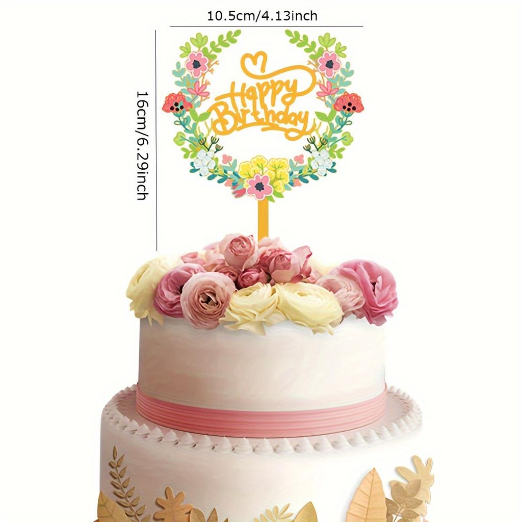 1pc-Happy Birthday Cake Insert Pick for Birthday Party Cake Decoration
