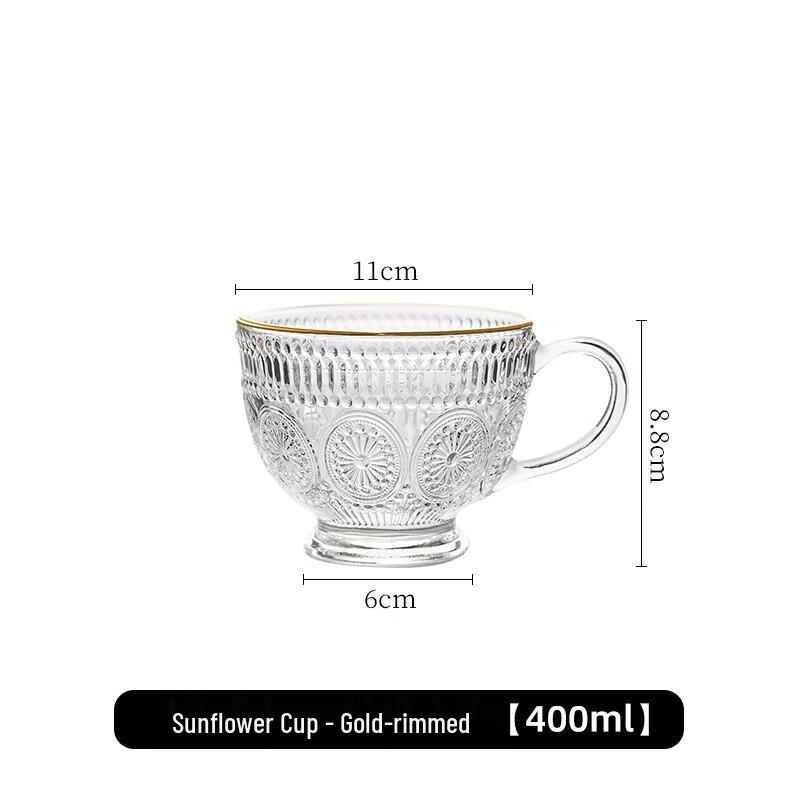 Shangqi Embossed Sunflower Glass Mug