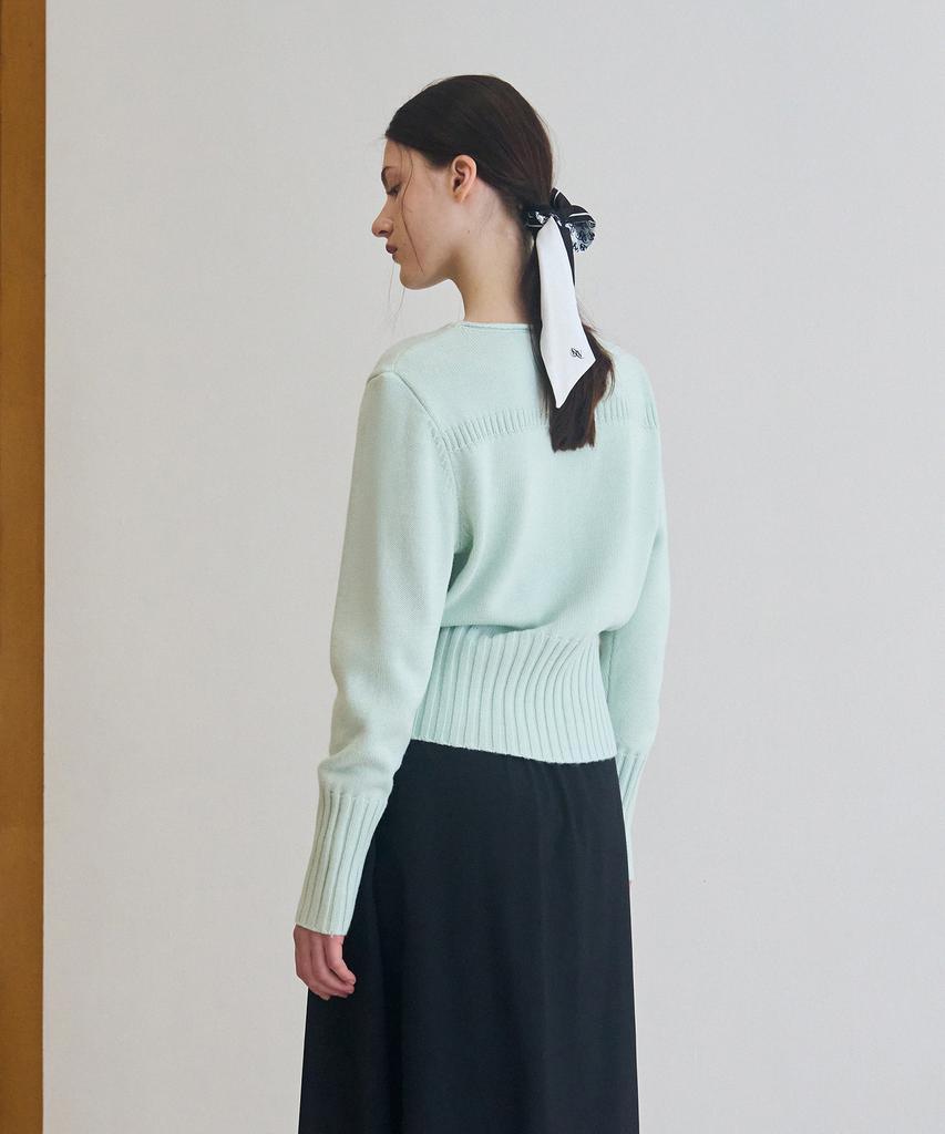 Deuloupisumeon Code Boat Neck Wool Knit [Mint]