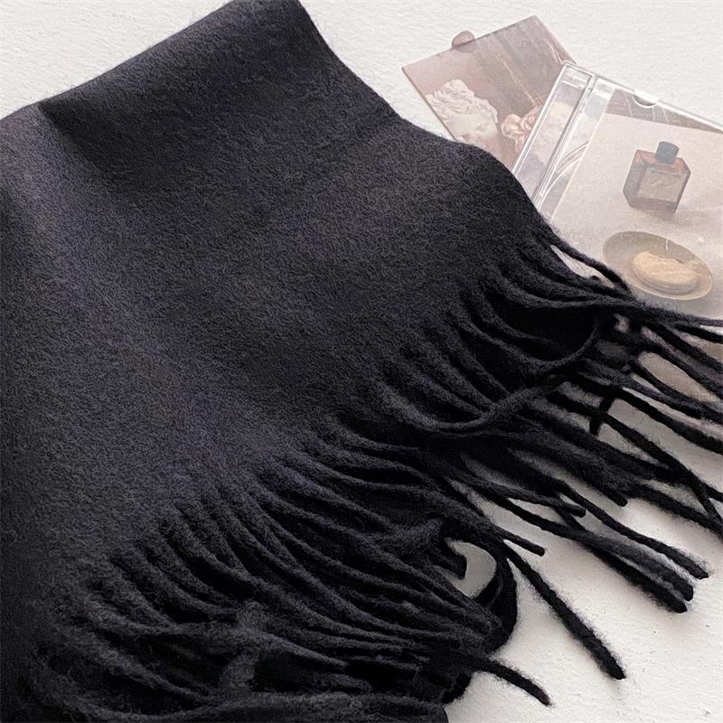 2025 Winter Wollschal für Damen Langer Warmer Kaschmirschal Hijab Einfaches Damen Schal Wickeltuch Weibliches Pashmina Bandana Kopftücher Neu