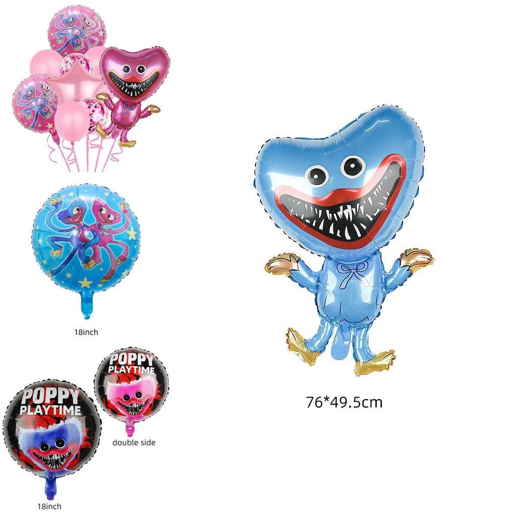 Cute And Cartoonish Poppy Playtime Balloons Aluminum Film Material And Easy To Assemble