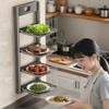 Kitchen folding vegetable preparation rack suction cup multi-layer multi-functional side dish household wall-mounted storage