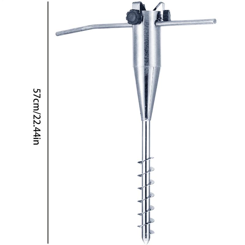 Outdoor Umbrella Base Metal Beach Umbrella Holder In Ground Parasol Mount Heavy Duty For Outdoor Picnic Backyard Beach Lawn