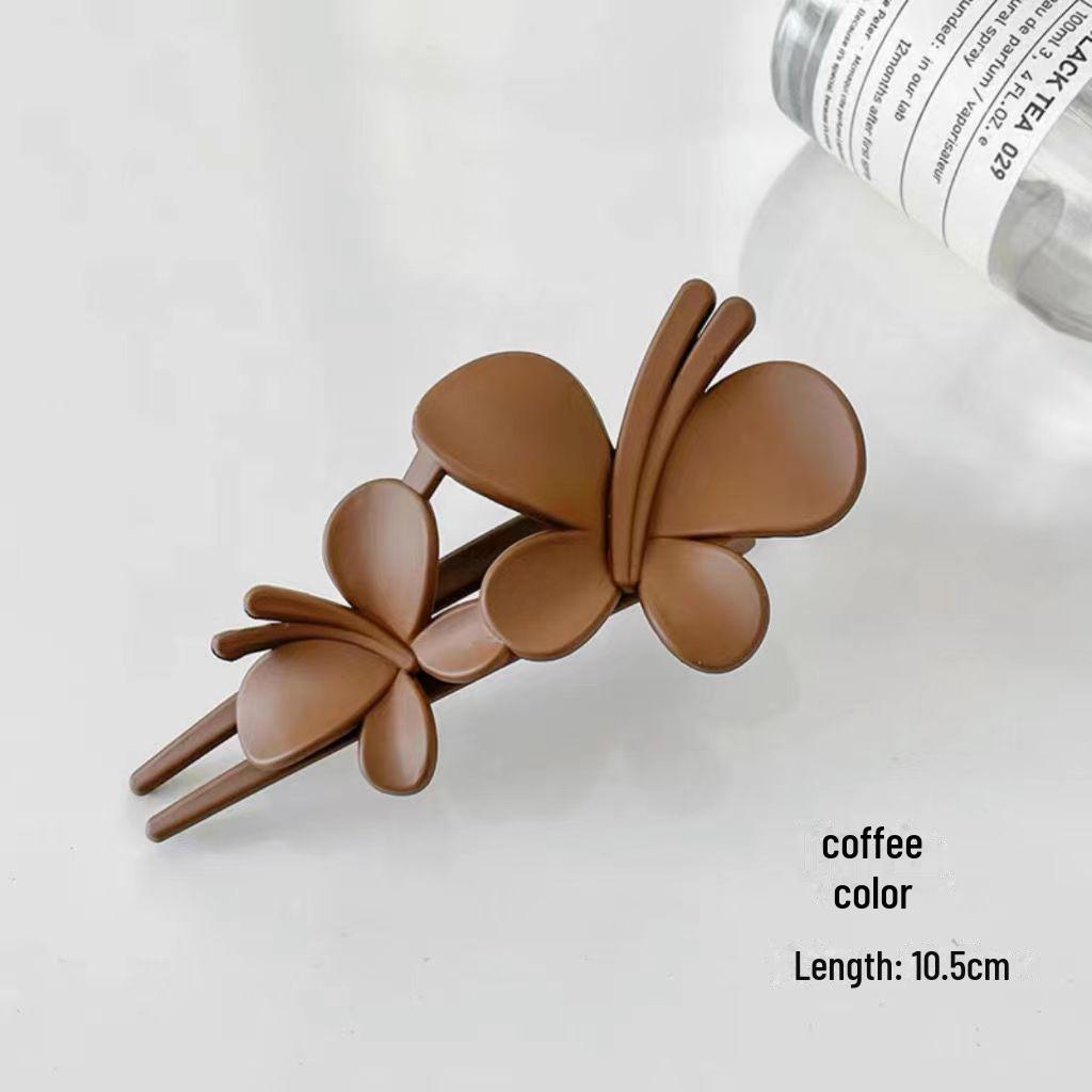 

Корейская элегантная заколка для волос с двойным матовым бантом - женская горизонтальная шпилька в форме утконоса