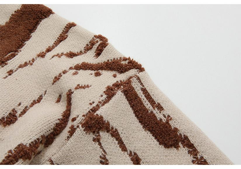 Unisex Hip Hop Loose Fit Jacquard Sweater for Autumn/Winter