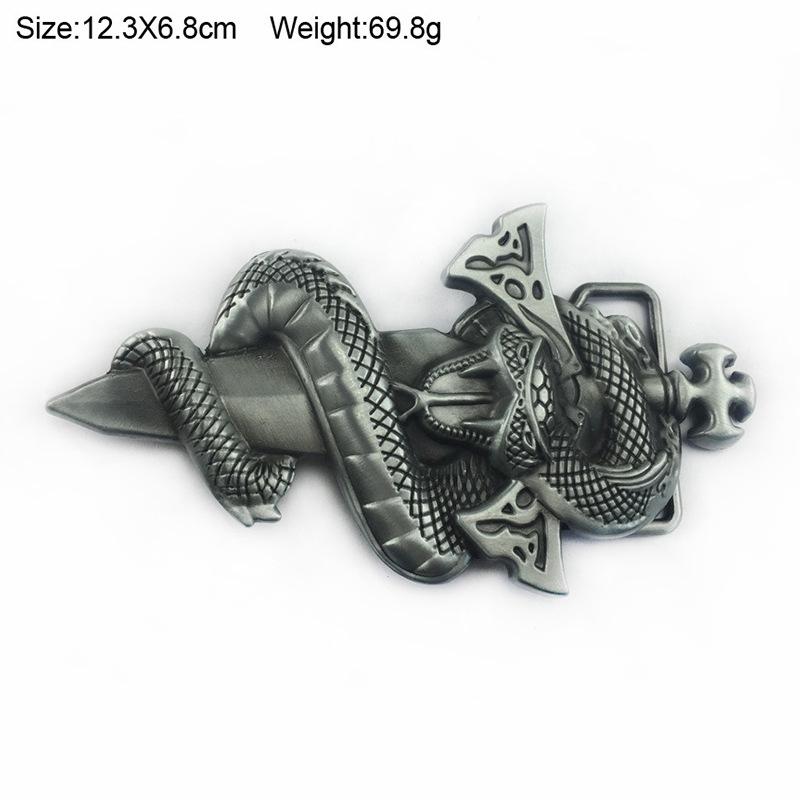 Viper Knight Sword Alloy Belt Buckle - Trendy, Smooth, Fashionable Plate Accessory