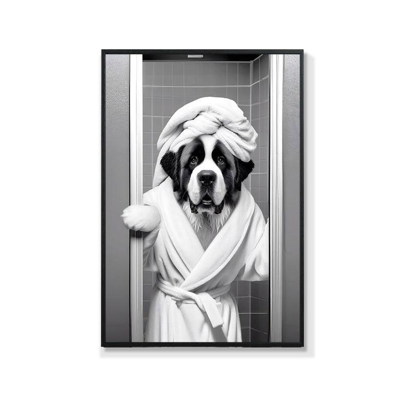 Retro Creative Animal Bathroom Canvas Painting Lion Cat Bar Toilet Bathroom Decoration Painting for Modern Living Room Asian Style Home Decor