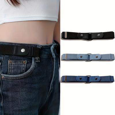 3 Stück, Neutraler Jeansgürtel - verstellbar, Geeignet für Freizeit- und formelle Kleidung, Handwaschbar, Passt zu Kleidern | Reisefreundlicher Gürtel