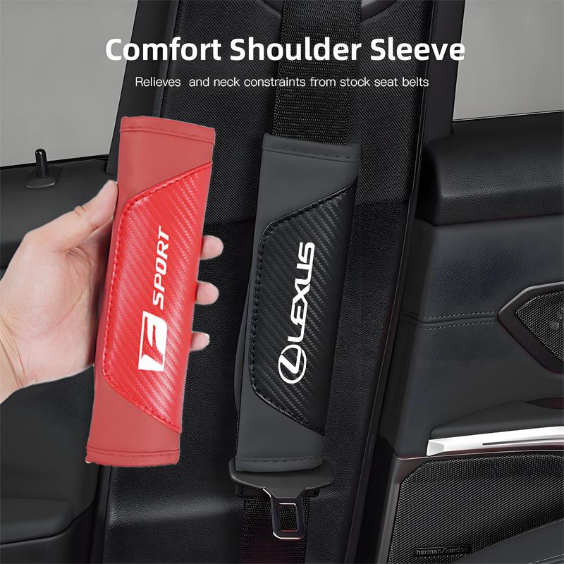 Car Seat Belt Shoulder Cover Carbon Fiber Protective Pad For Lexus F SPORT ES UX 300e GS GX IS LS LX CT LC LBX NX RX 350h 450h