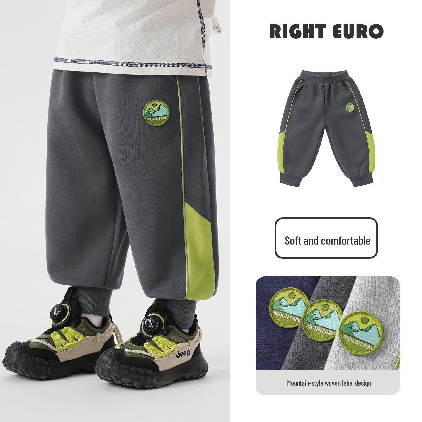 European Color Block Sweatpants for Toddlers - Spring/Autumn Casual Sports Pants for Boys, Style 206. 90 cm