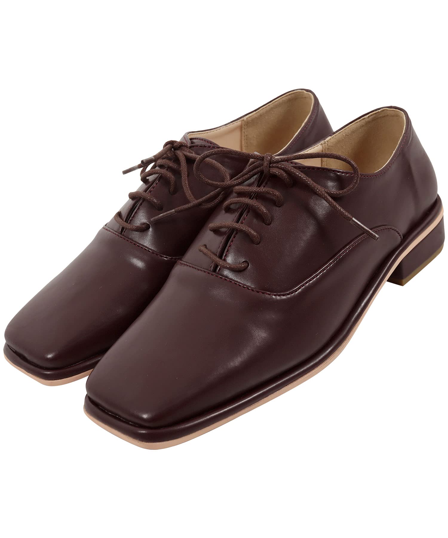 

Square Toe Shoes M Brown [Kobe Lettuce] Lace-up [I2339]