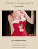 Velvet Christmas Lingerie Nightgown with Role Play Robe Set