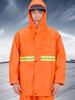 Raincoat and Rain Pants Set for Sanitation Workers, Separate Pieces, Reflective Waterproof Workwear for Traffic Rescue, Highway Construction, and