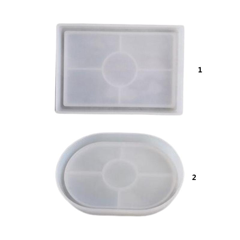 Agate Tray Silicone Molds Epoxy Resin Casting Molds for Jewelry Plate Rolling Tray Soap Dish Making Oval Rectangular