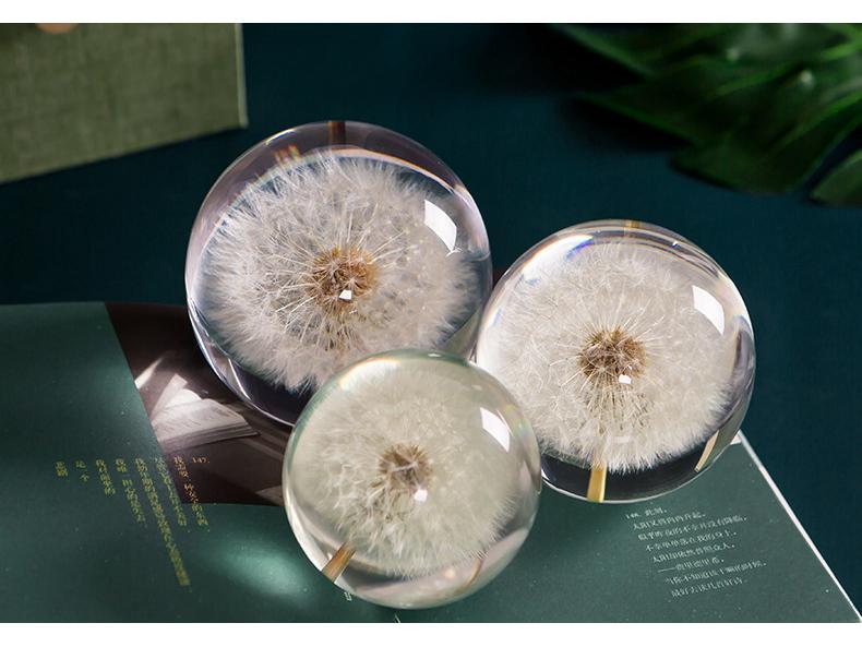 Dandelion & Sunflower Crystal Ball Ornament - High-End Gift for Christmas, Birthday, or Valentine's Day (M2)