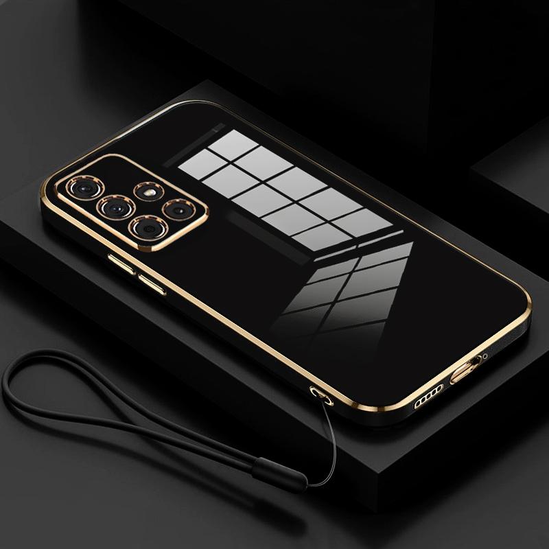 A 51 71 31 12 22 Lyxig Plätering Lanyard Silikonfodral För Samsung Galaxy A51 A71 4g A31 A12 A22 M51 M32 M53 M12 5g Mjukt Fodral