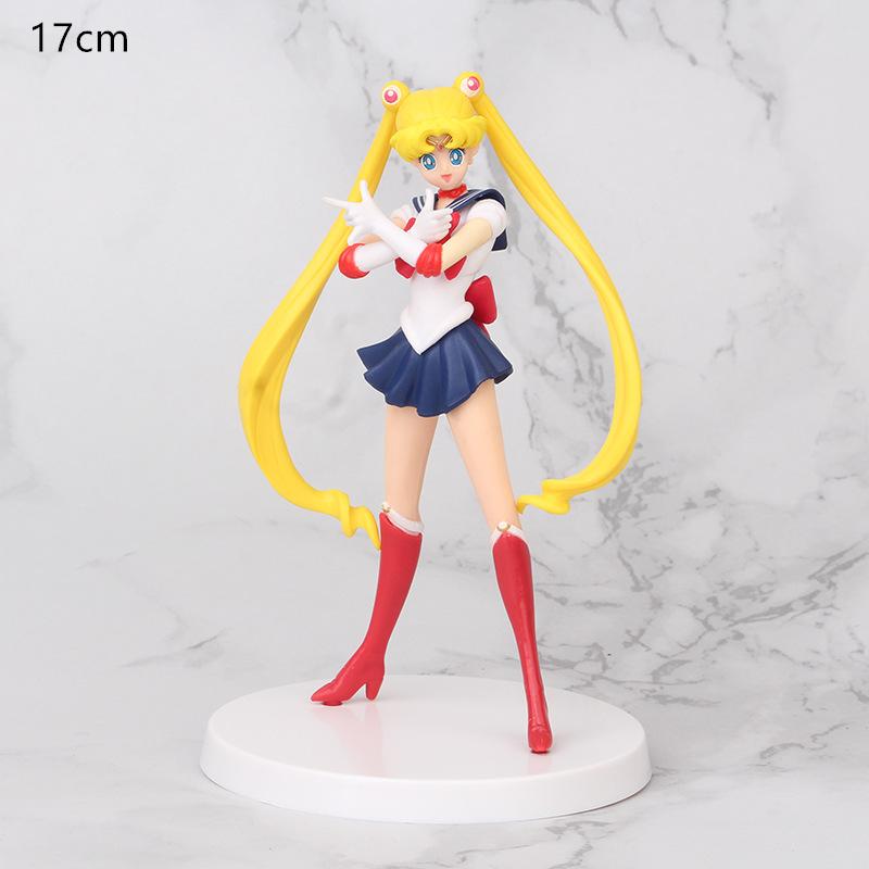Non-Toxic Sailor Moon Figure Anime Cartoon Jupiter Makoto Venus Minako Tsukino Rabbit Doll Toy Little Princess Cake Decoration Ornaments
