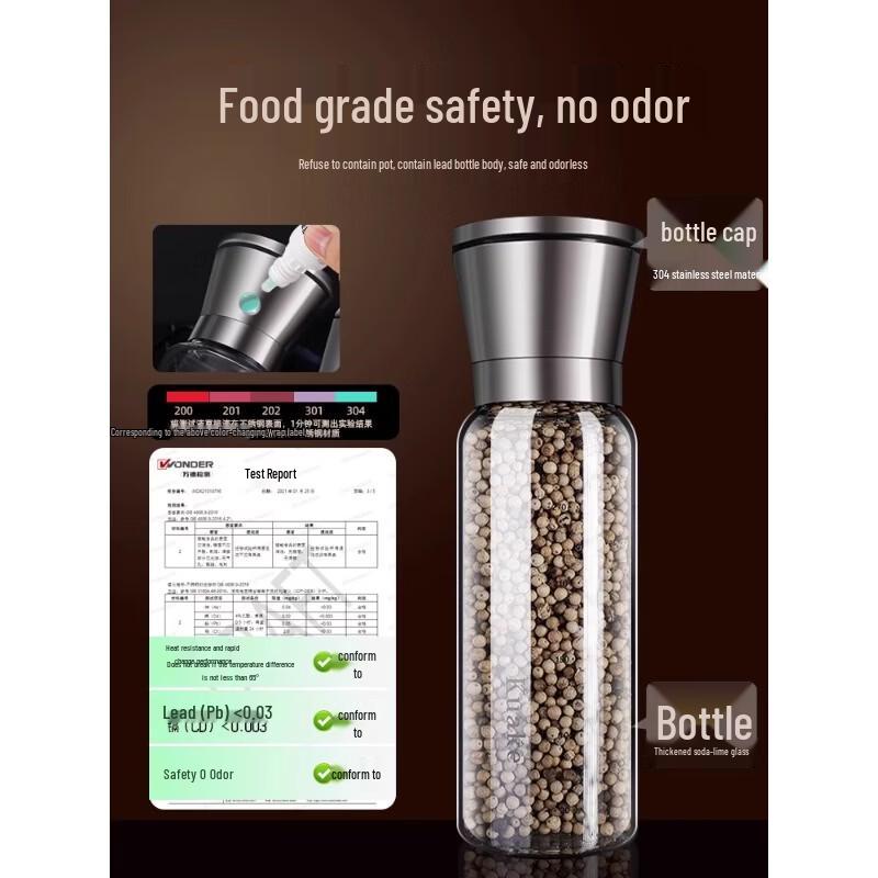LINGCHEN 200ml Manual 304 Stainless Steel Spice Grinder