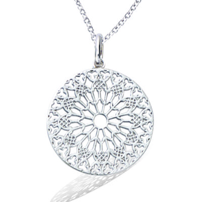 [R7355] – Silberner „Kleopatra“-Silberanhänger (Rhodium) - 20 mm (Mandala)