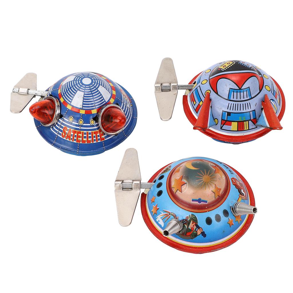 Vintage Wind Up Spacecraft Toy Collectible Clockwork Spring Wind Up Toy for Birthday