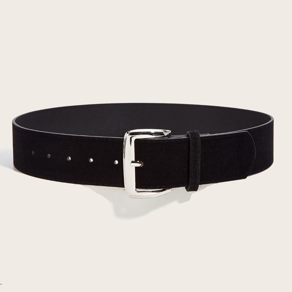 Trendy Pin Buckle Waistband Luxury Design Business Waist Strap Retro Suede Leather Wide Belt  Gifts