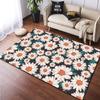 Cartoon Blume Schönes Gemälde Teppich für Wohnzimmer Großer Flächenteppich Schwarz Weicher Teppich Heimdekoration Matten Boho Teppiche