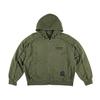 Ourpockets [None Graphic] Grid Garment Dyed Oversized Sweat Full Zip (Shadow Khaki)