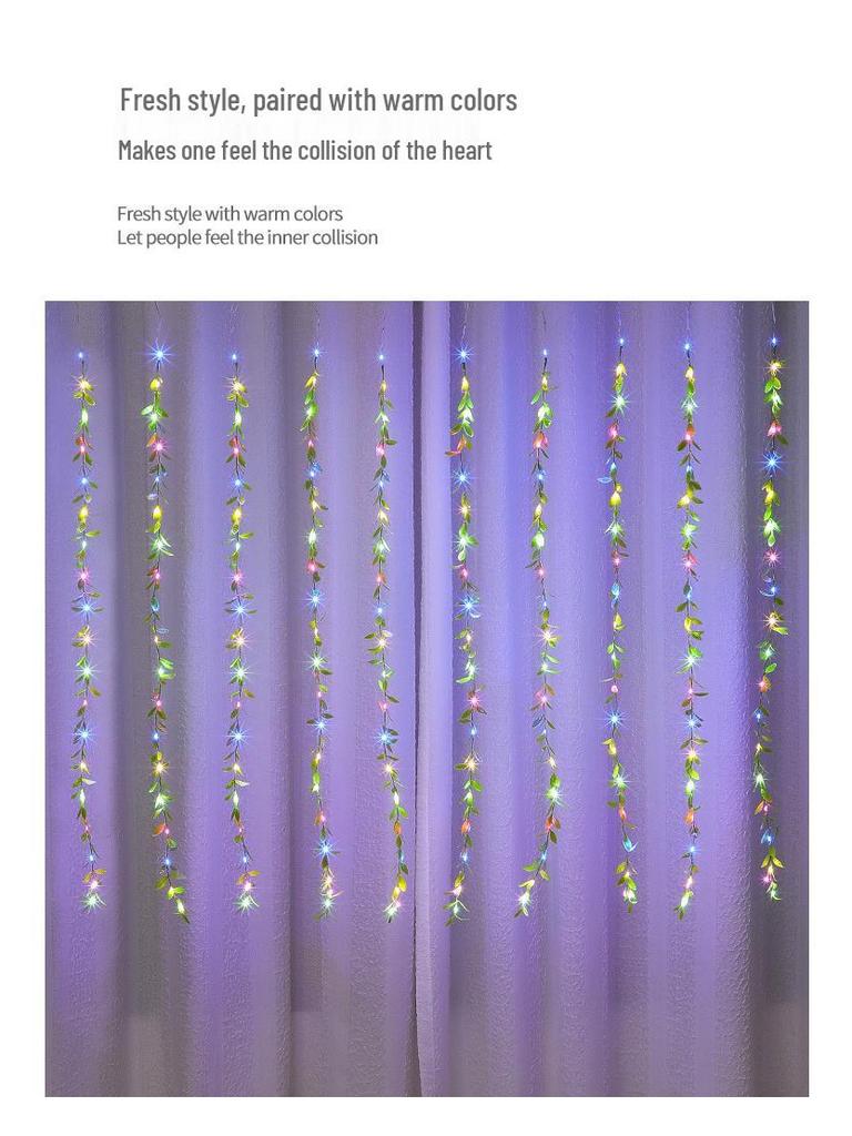 USB-Controlled LED Copper Wire Green Leaf Fairy Lights for Home Decor