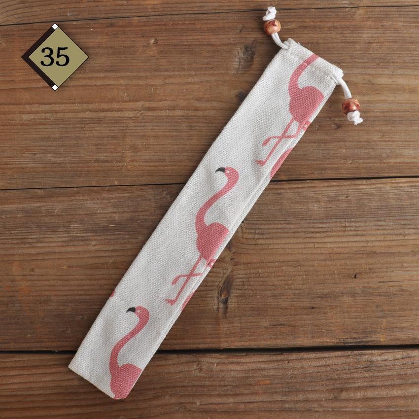 1pc Eco Friendly Canvas Drawstring Pouch Japanese Style for Chopsticks Spoon Straw Home Kitchen Travel Organizer