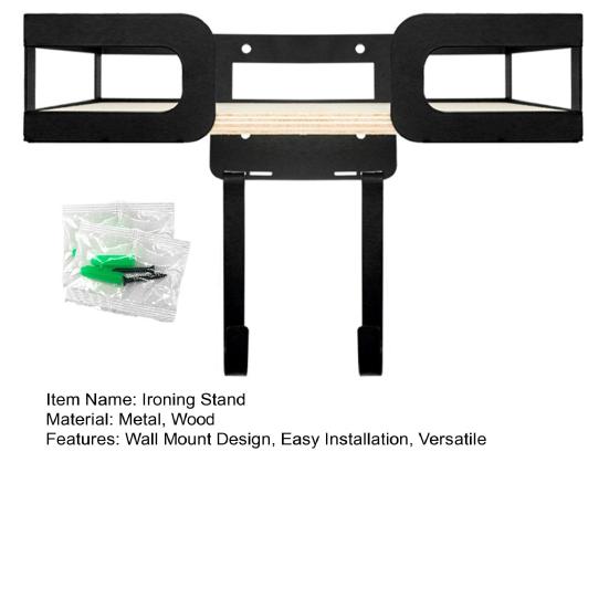 Wall Mount Ironing Stand Easy to Install Ironing Board Holder Space-saving Ironing Stand Rack Laundry Room Accessories
