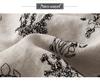 Floral Cotton Linen Mid-Sleeve Round Neck T-Shirt - Artistic Retro Style, Summer 2025 Arrival