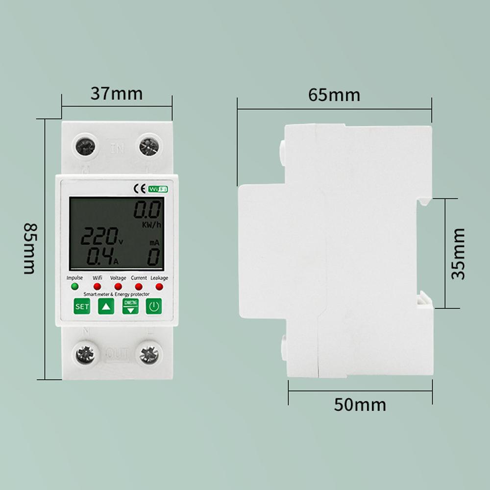 Tuya WiFi 2P Intelligent Leakage Protecting Switch Current Voltage Monitoring Timer Function Power