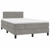 VidaXL Slatted Bed Base with LED Mattress, Upholstered Bed with Headboard, Double Bed, Adult Bed, Modern, Light Grey 3270159