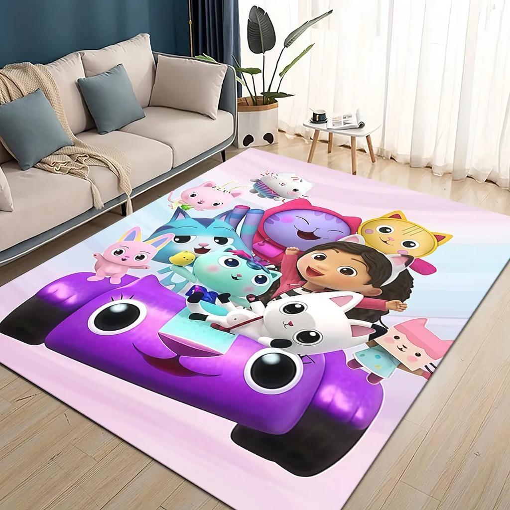 2025 New Style Gabbys Dollhouse Cartoon Girl Gift Carpet Rug for Living Room Bedroom Home Sofa Decoration,kid Non-slip Floor Mat