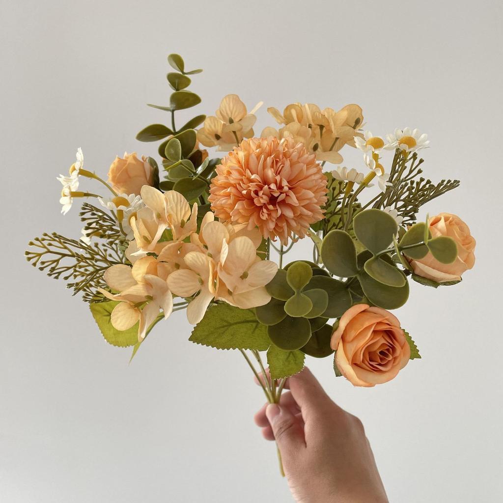Simulated rose, chamomile, peony, hydrangea artificial flowers for decoration, bouquet for living room, wedding bouquet