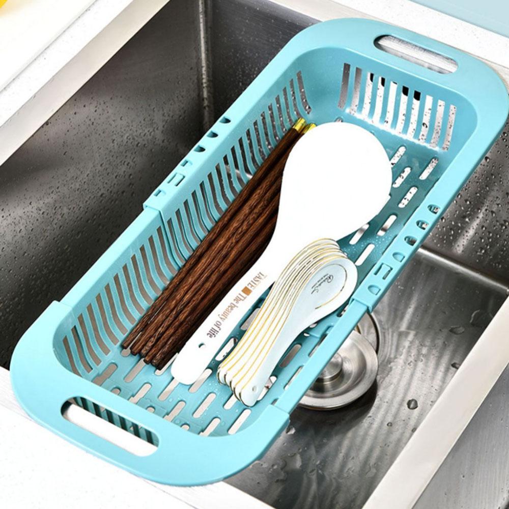 Over The Sink Colander Strainer Basket - Wash Vegetables and Fruits, Drain- Extendable Kitchen Accessories, Kitchen Gadgets