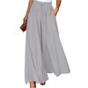 Women's Casual Fashion Elastic Waistband Wide Leg High Waist Long Skirt Pants