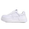 Leather platform white shoes women's spring and summer new heightening versatile lace-up round head white board shoes