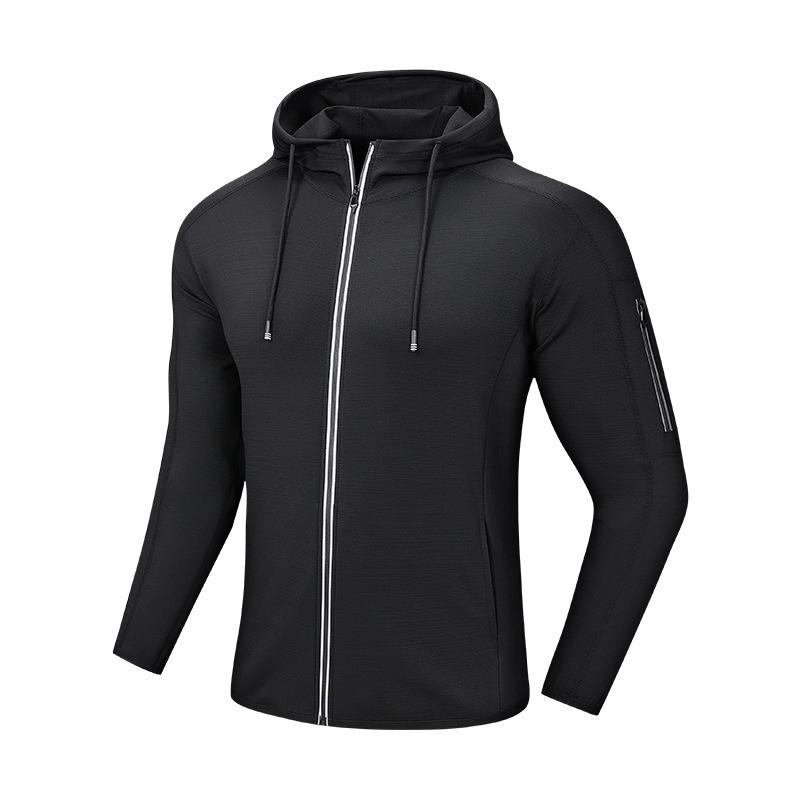 Men s Windproof Quick-Dry Hooded Jacket - Autumn/Winter Training Long-Sleeve Tight Fit XL