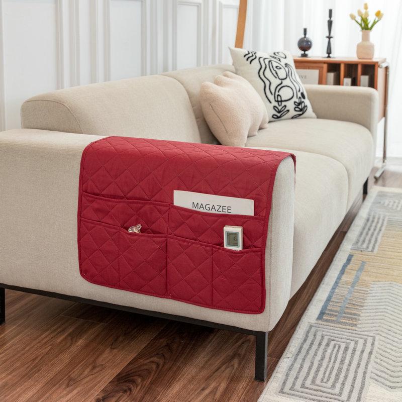 Uniwersalna ultradźwiękowo wytłaczana podkładka podłokietnika z miejscem do przechowywania na sofy nowoczesne minimalistyczne na każdą porę roku