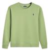 Mens Cotton Crewneck Long Sleeve Pullover Sweatshirt With Embroidered Classic British Style Slim Fit