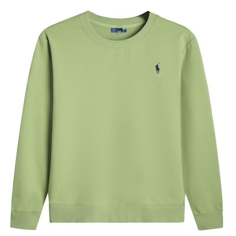 Mens Cotton Crewneck Long Sleeve Pullover Sweatshirt With Embroidered Classic British Style Slim Fit