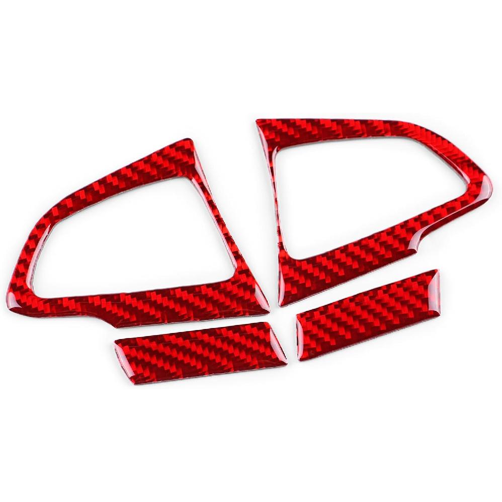 Real Carbon Fiber Steering Wheel, Button Chin Frame Covers for Ford Focus RS/ST/SE/ECO Boost (2015-2018), Decor Stickers Kit Interior Car