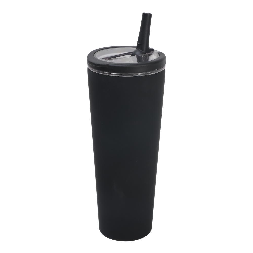 

New Stainless Steel Thermos Cup With Handle High Value Leak-Proof Water Cup Large Capacity Female Straw Cup 850ml чорний