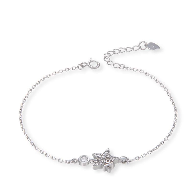 Lindon Dámské šperky Zirkon 925 Sterling Silver Geometrické korálky Řetízkový náramek Módní jemný svatební dárek pro přítelkyni
