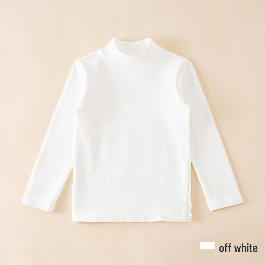 2024 Kids' Warm Long-Sleeve Mid-Collar Cotton T-Shirt for Autumn & Winter